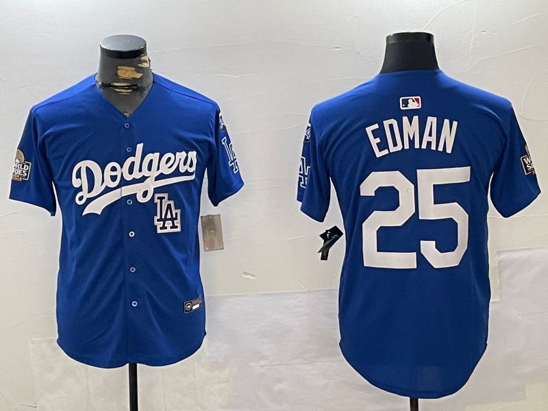 Men Los Angeles Dodgers #25 Edman Blue Game 2024 Nike MLB Jersey style 11204